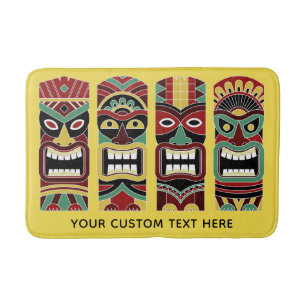 Alfombrilla De Baño Tótem Tiki Tótem personalizado de texto y colcho