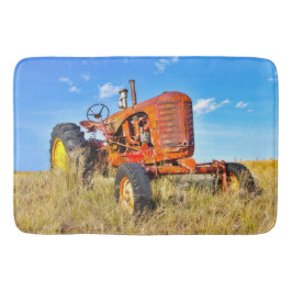 Alfombrilla De Baño Tractor del naranja de la antigüedad de la estera