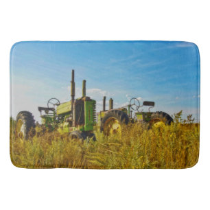 Alfombrilla De Baño Tractor del verde de la antigüedad de la estera d