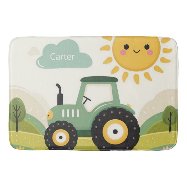 Alfombrilla De Baño Tractor/granja personalizado (Anverso)