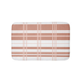 Alfombrilla De Baño Traditional Plaid Coral Blends and White