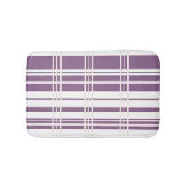 Alfombrilla De Baño Traditional Plaid Plum, Blush Pink, White