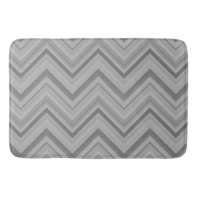 Alfombrilla De Baño Trazos grises zigzag (Anverso)