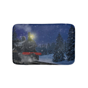 Alfombrilla De Baño Tren de Navidad en la nieve