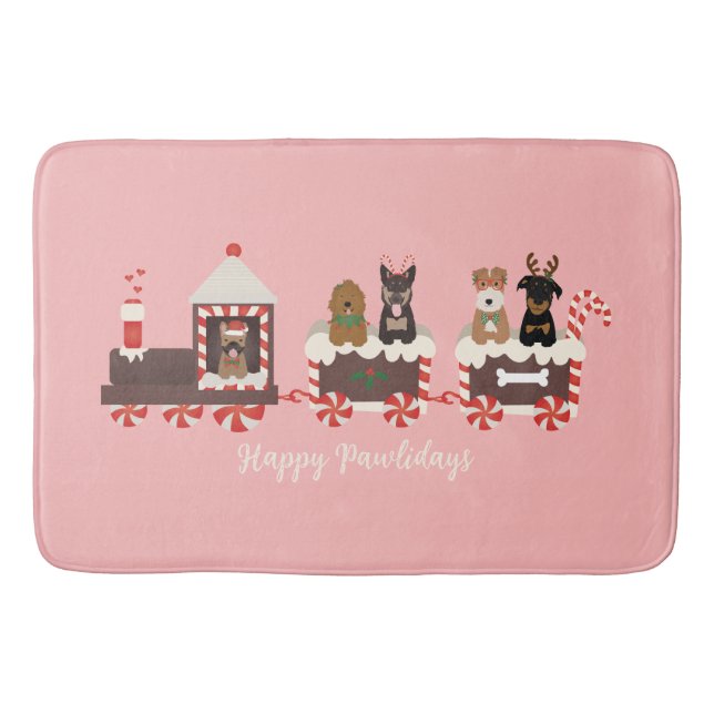 Alfombrilla De Baño Tren navideño navideño feliz de los Navidades de p (Anverso)