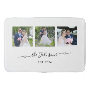 Alfombrilla De Baño Tres Bodas Foto Corazón Swash Firma 