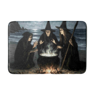 Alfombrilla De Baño Tres brujas producen Cauldron Full Moon Beach