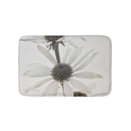 Alfombrilla De Baño Tres flores de cono blanco