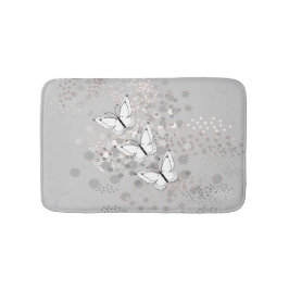 Alfombrilla De Baño Tres mariposas blancas