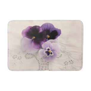 Alfombrilla De Baño Tres pansitas moradas
