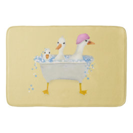 Alfombrilla De Baño Tres patos en una bañera acuarela caprichosa