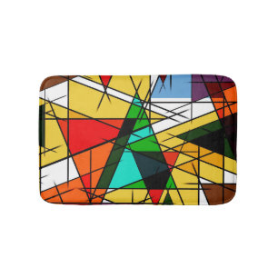 Alfombrilla De Baño Triángulo moderno geométrico colorido