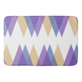 Alfombrilla De Baño Triángulos morados, azules y amarillos