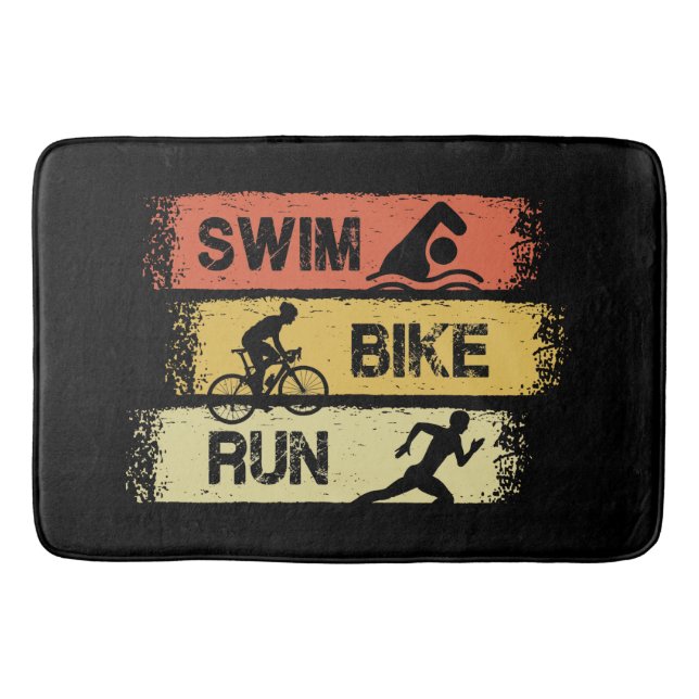 Alfombrilla De Baño Triatlón - Nadar Bicicleta Correr (Anverso)