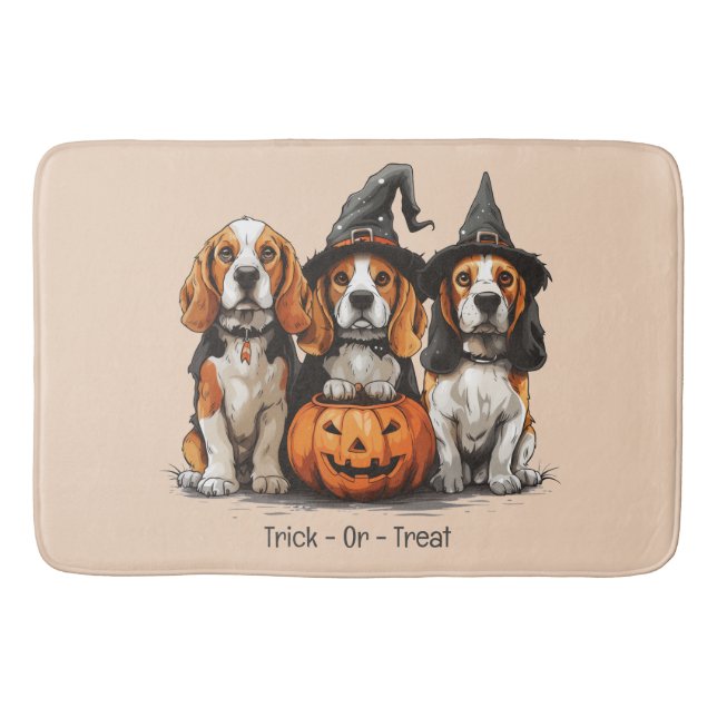 Alfombrilla De Baño Trick O Treat Halloween Beagle Dogs (Anverso)