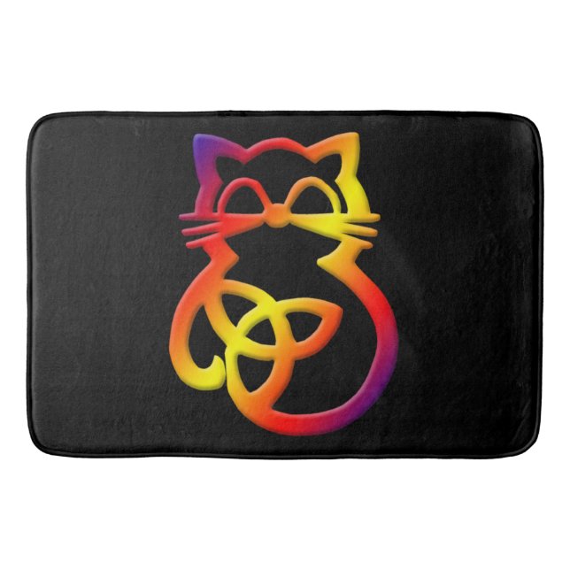 Alfombrilla De Baño Trinity Rainbow Knot Celtic Cat Bath Mat (Anverso)