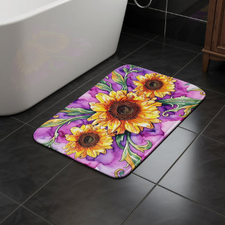 Alfombrilla De Baño Trío de girasoles – Art Nouveau