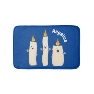 Alfombrilla De Baño Trío de velas cantarinas lindas caricatura
