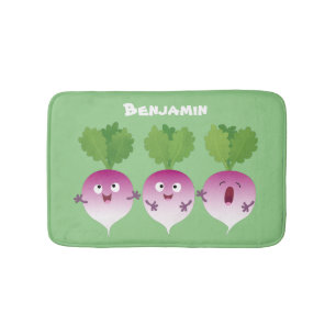 Alfombrilla De Baño Trío de verduras de nabo lindo personalizado