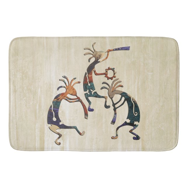 Alfombrilla De Baño Trío del músico de KOKOPELLI + sus ideas (Anverso)