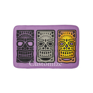 Alfombrilla De Baño Triple escultura tiki Thunder_Cove