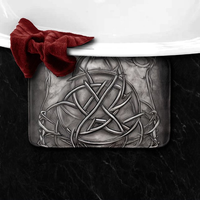 Alfombrilla De Baño Triquetra Trinity Knot Silvery Faux Metalizado (Subido por el creador)