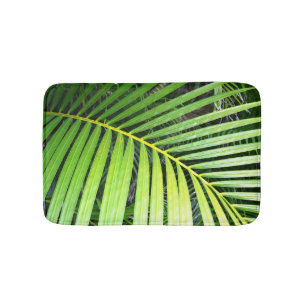 Alfombrilla De Baño Tropical de hoja de palma verde