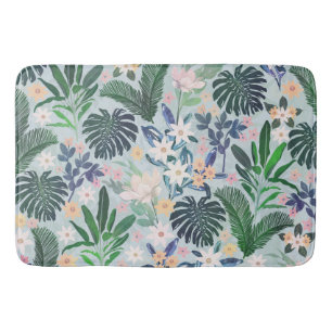 Alfombrilla De Baño Tropical Foliage Floral Pattern