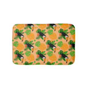 Alfombrilla De Baño Trópico Toucan Bird Seamless Pattern