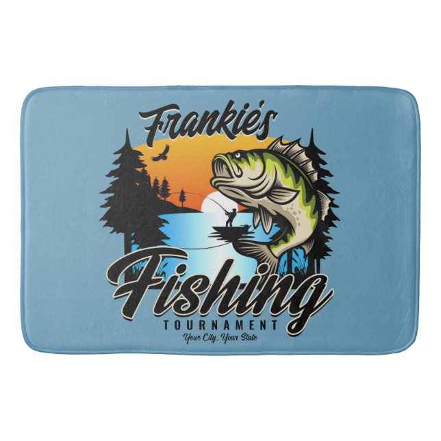 Alfombrilla De Baño Trucha de pescador de pesca personalizada (Anverso)