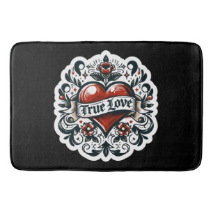 Alfombrilla De Baño True Love Heart Tattoo Pegatina Style Artistic