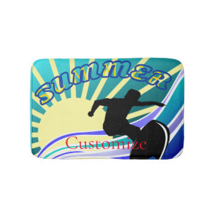 Alfombrilla De Baño Trueno divertido de surf de verano
