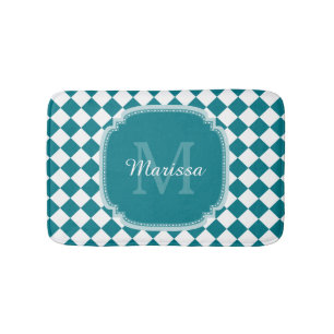 Alfombrilla De Baño Trullo de moda y nombre con monograma comprobado