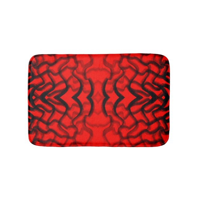 Alfombrilla De Baño Tubular Negro Y Rojo (Anverso)