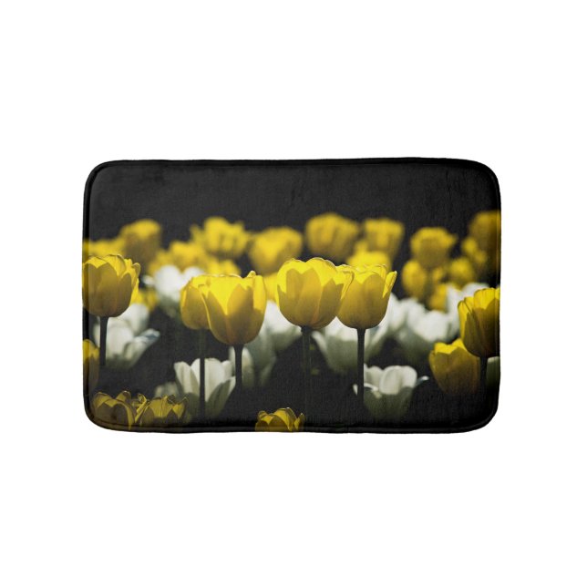 Alfombrilla De Baño Tulipanes Amarillo Y Blanco (Anverso)