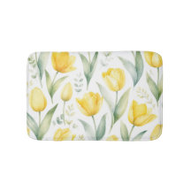Tulipanes Amarillos Pintura Floral Acuarela Botáni