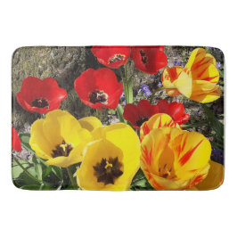Alfombrilla De Baño Tulipanes amarillos y rojos