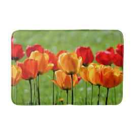 Alfombrilla De Baño Tulipanes Amarillos Y Rojos