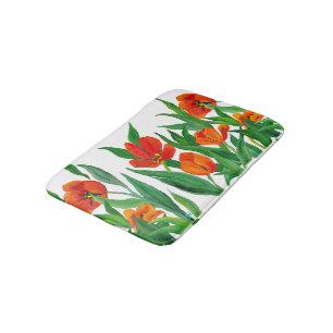 Alfombrilla De Baño Tulipanes Rojos