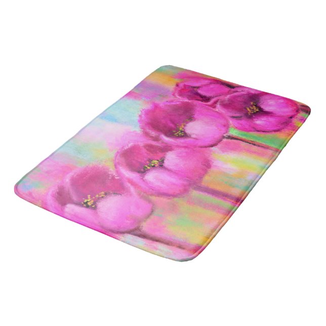 Alfombrilla De Baño Tulipanes rosados morados (Angular)