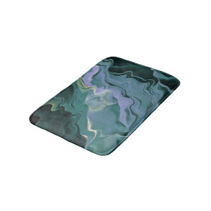 Alfombrilla De Baño Turbulencia azul Pour Acrílico Resumen de arte