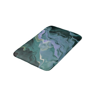 Alfombrilla De Baño Turbulencia azul Pour Acrílico Resumen de arte