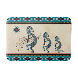 Alfombrilla De Baño Turquoise Kokopelli Bath Mat