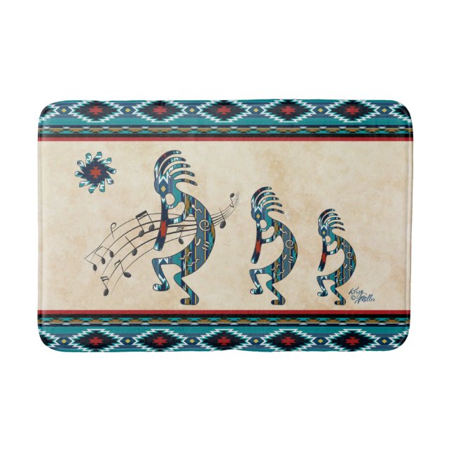 Alfombrilla De Baño Turquoise Kokopelli Bath Mat (Anverso)