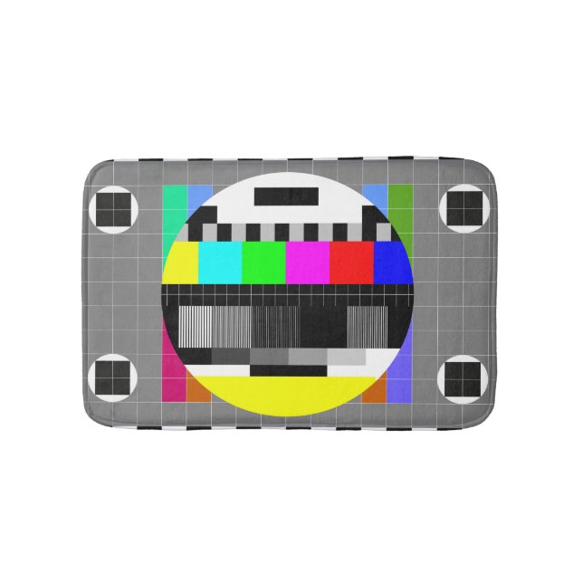 Alfombrilla De Baño TV retro sin ilustracion de señal. (Anverso)