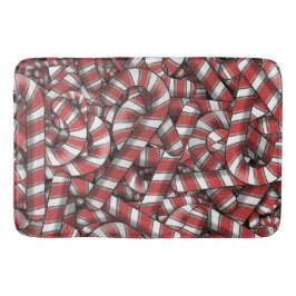Alfombrilla De Baño Twided Red Striped Abstract Candy Canes