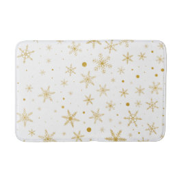 Alfombrilla De Baño Twinkle Snowflake 3 -Oro y blanco-