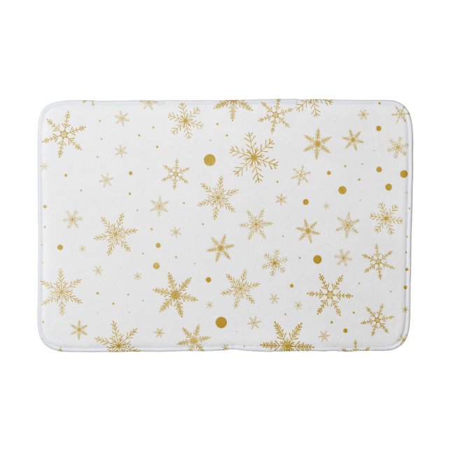 Alfombrilla De Baño Twinkle Snowflake 3 -Oro y blanco- (Anverso)