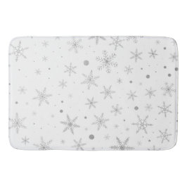 Alfombrilla De Baño Twinkle Snowflake - Blanco y gris plateado