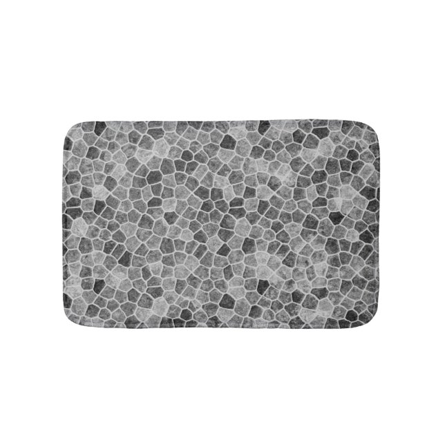 Alfombrilla De Baño Ultimo gris mosaico patchwork patrón terrazzo (Anverso)